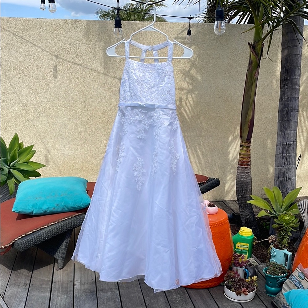 1st Communion | Flower-girl |  Elegant White Kids Dress